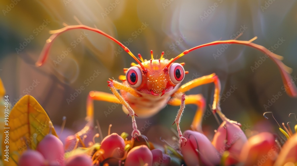 Poster close-up portrait of a colorful bug