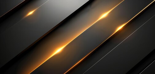 Abstract background with black and gold stripes and glowing light.