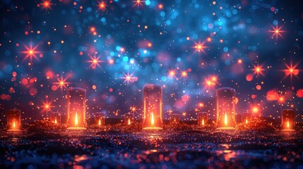 Fototapeta premium Sparkling Lights in a Mystical Night Sky