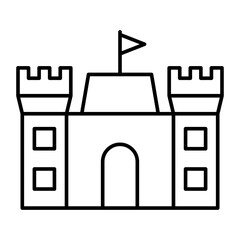 Sand Castle Vector Line Icon Design