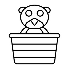 Toy Bus Vector Line Icon Design