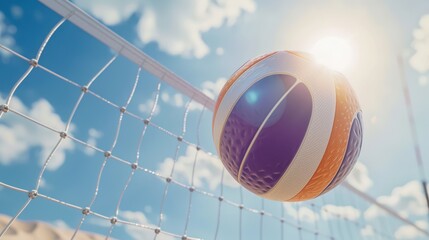The volleyball over net