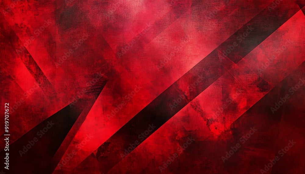 Poster red geometric shapes overlapping in seamless abstract