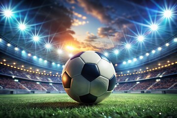 a close up of a soccer ball with a blurred background
