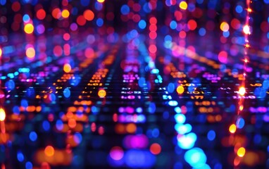 Abstract bokeh background with vibrant colorful lights. Perfect for party, celebration, and nightlife themes.