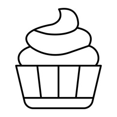 Cupcake Vector Line Icon Design