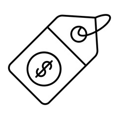 Price Tag Vector Line Icon Design