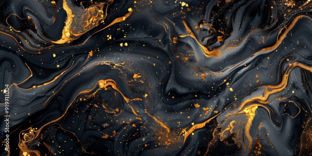 Poster artistic dark abstract pattern with golden lines