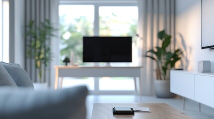 Modern Living Room Interior Design with a  Sofa, Table, and a TV