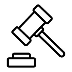 Court Gavel Vector Line Icon Design