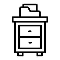 File Cabinet Vector Line Icon Design