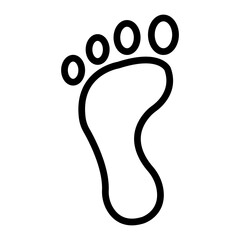 Footprint Vector Line Icon Design