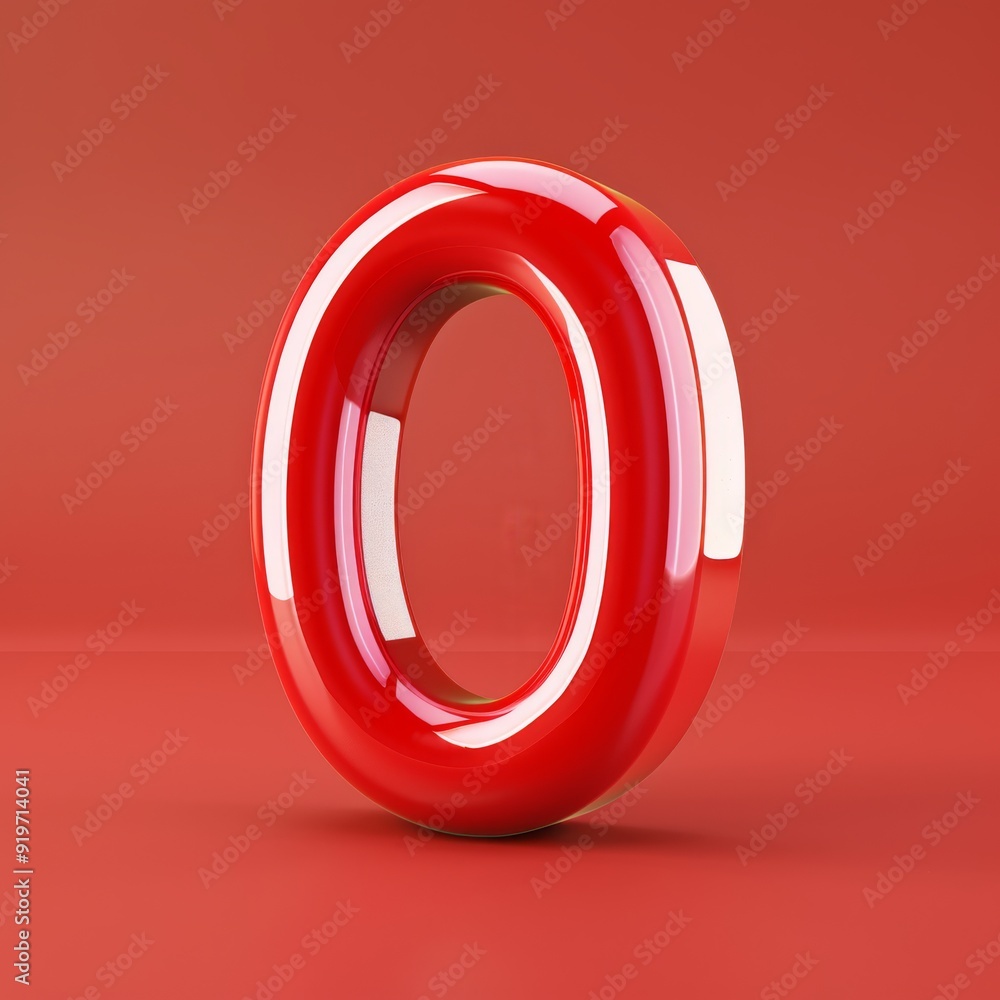 Poster a glossy red torus shape is set against a matching backdrop, thoughtfully showcasing a modern design