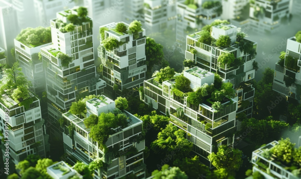 Poster Advanced urban planning with green architecture and smart grids