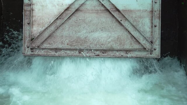 金属の蓋を押し出すほどの水圧で吹き出す水