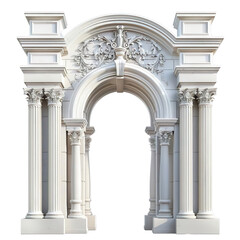 Fototapeta premium Architectural Arch 3D illustration Isolated on transparent background.