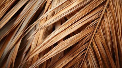 dried tropical palm tree leaves 