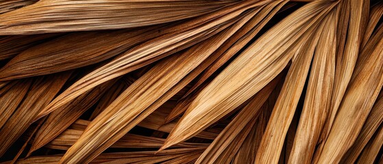 dried tropical palm tree leaves 