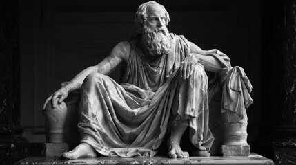 Marble Sculpture of an Ancient Philosopher
