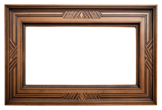PNG Art deco wood frame backgrounds rectangle white background. - Powered by Adobe