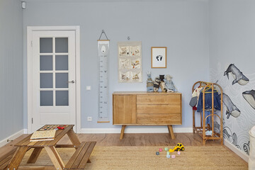 Children room with toys.