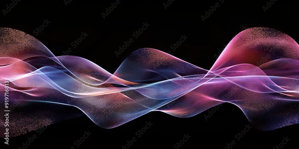 Aufkleber abstract image of creative glittering colorful wave curvy line design elements with minimal texture 