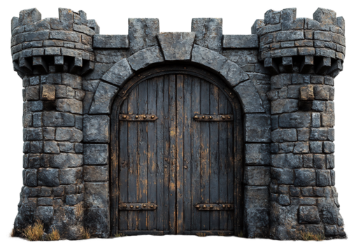 Austere medieval defensive gate.