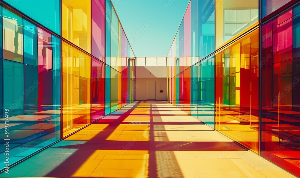 Aufkleber vibrant color gradient abstract architecture