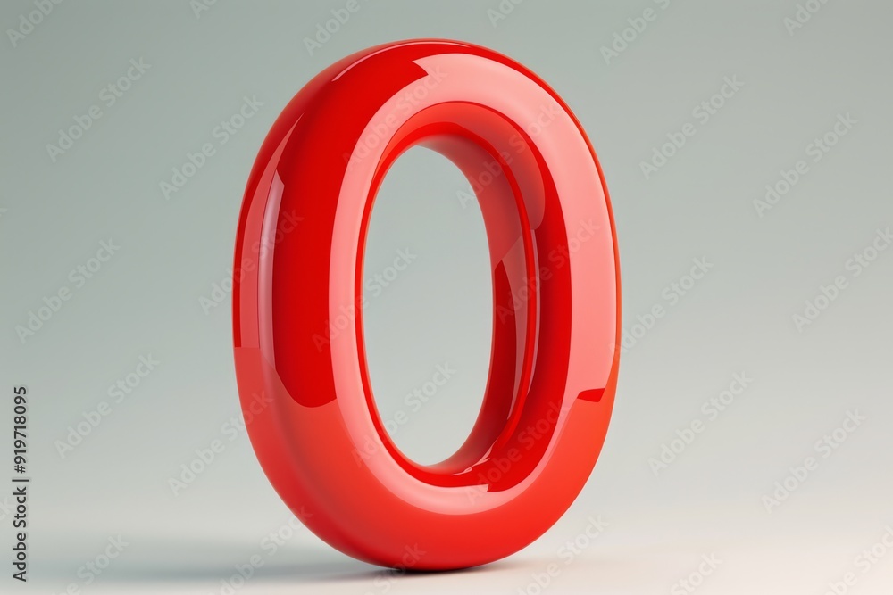 Poster this is a striking and visually captivating 3d rendering of a glossy red letter o, showcasing innova