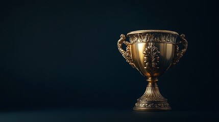 gold cup on the black background