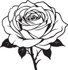 Rose silhouette vector illustration