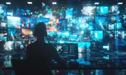 Virtual meeting setup with diverse professionals connecting seamlessly worldwide, showcasing technology's role in global communication