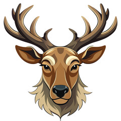 Fototapeta premium caribou head or dear head illustration