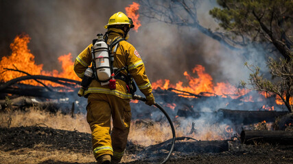 Naklejka premium Wildfire Forest Fire Burning 