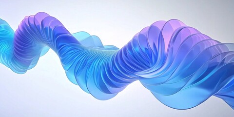 3D Render of Flowing Blue and Purple Abstract Fluid Shapes