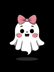 
A striking ultra-minimalist design featuring an adorable and spooky kawaii ghost