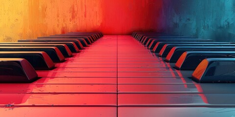 Obraz premium Piano Keys, Colors, and Music