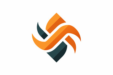 Exam vector silhouette design with abstract shapes and negative space logo on white background