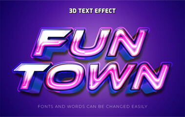 Fun town 3d editable text effect style