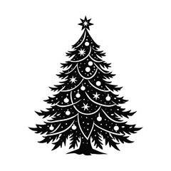 Christmas tree silhouette vector illustration