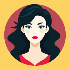 Beauty woman avatar female cartoon profile icon illustration