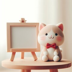 Cheerful cat holding a whiteboard, ideal for fun or educational messages