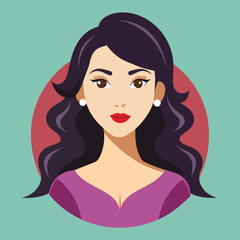 Beauty woman avatar female cartoon profile icon illustration