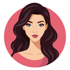 Beauty woman avatar female cartoon profile icon illustration