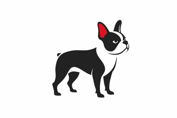 French bulldog full body minimalist logo style on white background