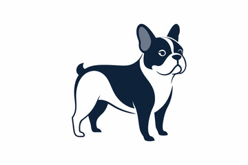 French bulldog full body minimalist logo style on white background