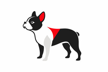 French bulldog full body minimalist logo style on white background