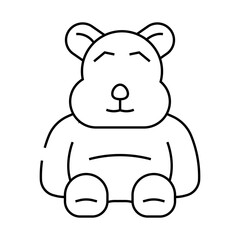 plush toy child line icon vector. plush toy child sign. isolated contour symbol black illustration