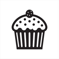 Muffin icon silhouette vector illustration design on white background.