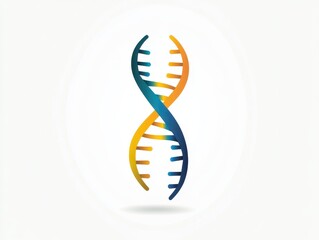 Stylized DNA helix illustration symbolizing genetic research and biotechnology innovation in a colorful design.